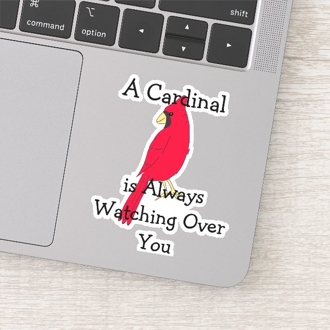 Pegatina Un cardenal siempre te está vigilando (Detalle)
