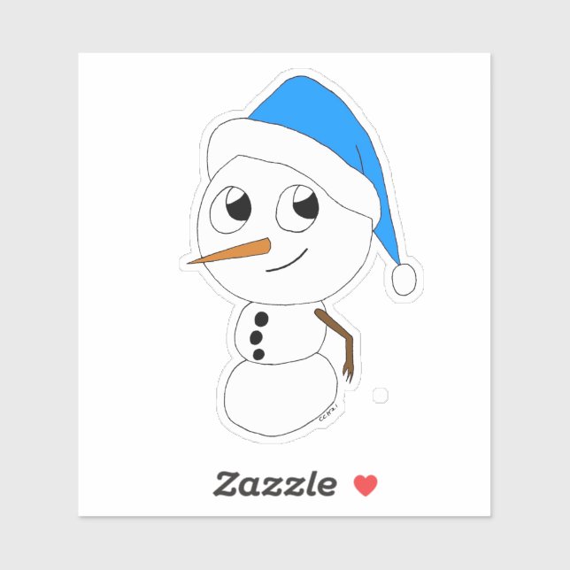Pegatina un chibi snowman (Hoja)
