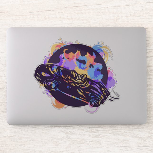 Pegatina Un coche espacial (Ordenador)