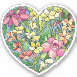 Pegatina Un corazón lleno de flores