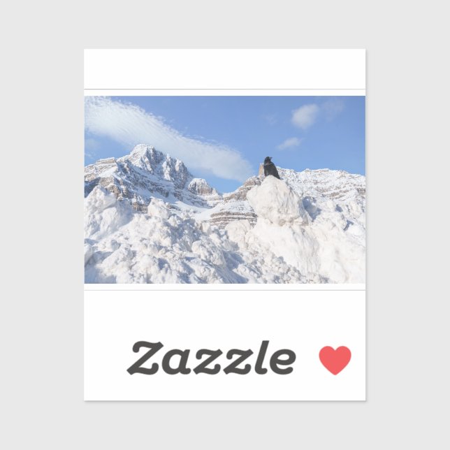 Pegatina Un cuervo en Crowfoot Mountain Alberta Canada (Hoja)