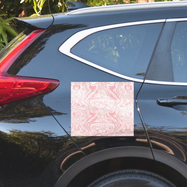 Pegatina un diseño abstracto rosa y blanco sobre un fondo b (Lado del coche)