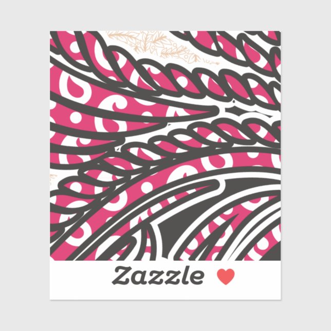 Pegatina Un diseño paisajístico decorativo con un rojo inte (Hoja)