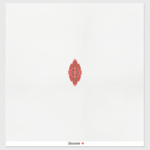 Pegatina un diseño rojo y marrón sobre un fondo blanco
