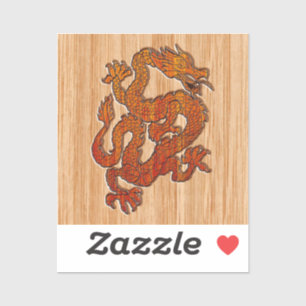 Pegatina Un dragón oriental en Bambú
