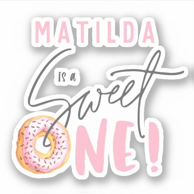 Pegatina Un dulce primer cumpleaños (Anverso)