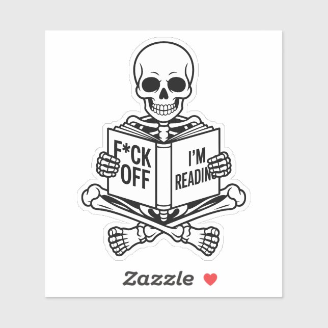 Pegatina Un esqueleto de Booktrovert (Hoja)