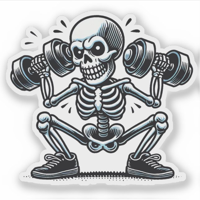 Pegatina Un esqueleto fresco que sale (Anverso)