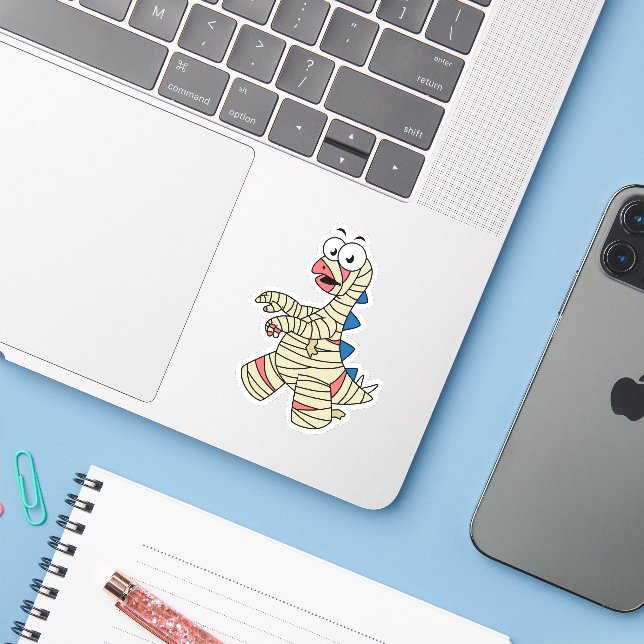 Pegatina Un Estegosaurio Personalizado Se Vestió Como Una M (Ordenado portátil con iPhone)