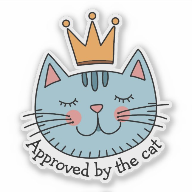 Pegatina Un Gato Azul Brillante Con Un Personalizado De La  (Anverso)