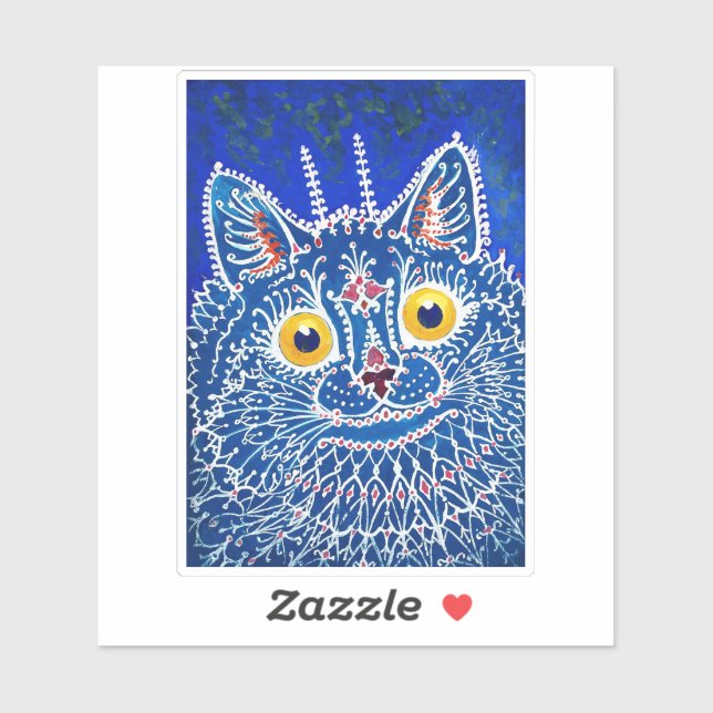 Pegatina Un gato en estilo gótico por Louis Wain  (Hoja)