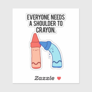 Pegatina Un Hombro Al Artista De Crayon Art Pun Vinyl Pegat
