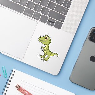 Pegatina Un Ilustracion Agradable De Un Rex Tirrannosauro.