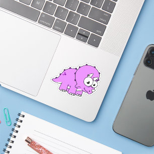 Pegatina Un Ilustracion Agradable De Un Triceratops.