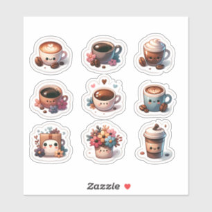 Pegatina "Un juego de tazas de café magnífico"