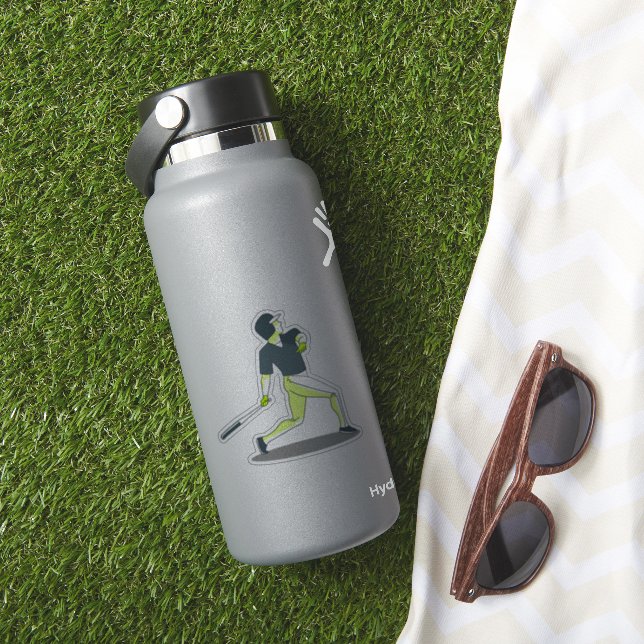 Pegatina un jugador de béisbol que ha golpeado la pelota (HydroFlask Insitu)