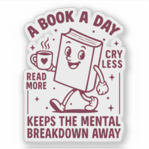 Pegatina Un libro al día mantiene el colapso mental a raya