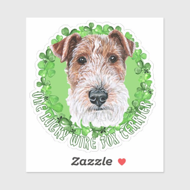 Pegatina Un maldito Vicente Fox Terrier Funny St. Patrick D (Hoja)