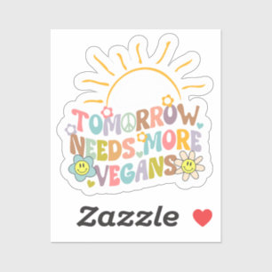 Pegatina Un mañana lindo necesita más vegetales, retro