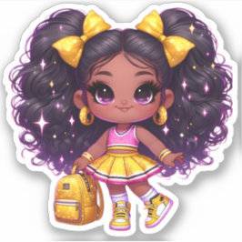 Pegatina Un miembro de equipo animado - Amarillo