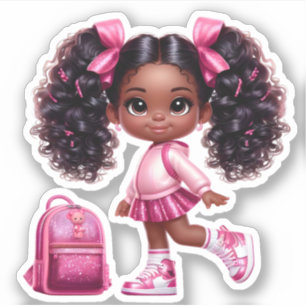 Pegatina Un miembro de equipo animado - Rosa