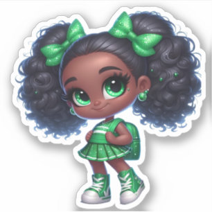 Pegatina Un miembro de equipo animado - Verde