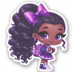 Pegatina Un miembro del equipo animado - morado