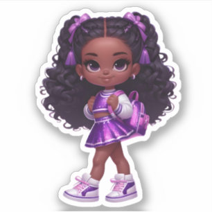 Pegatina Un miembro del equipo animado - morado