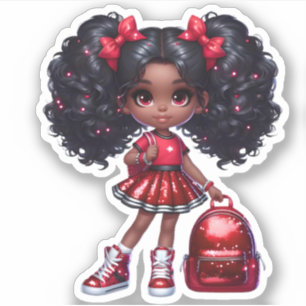 Pegatina Un miembro del equipo animador - Rojo