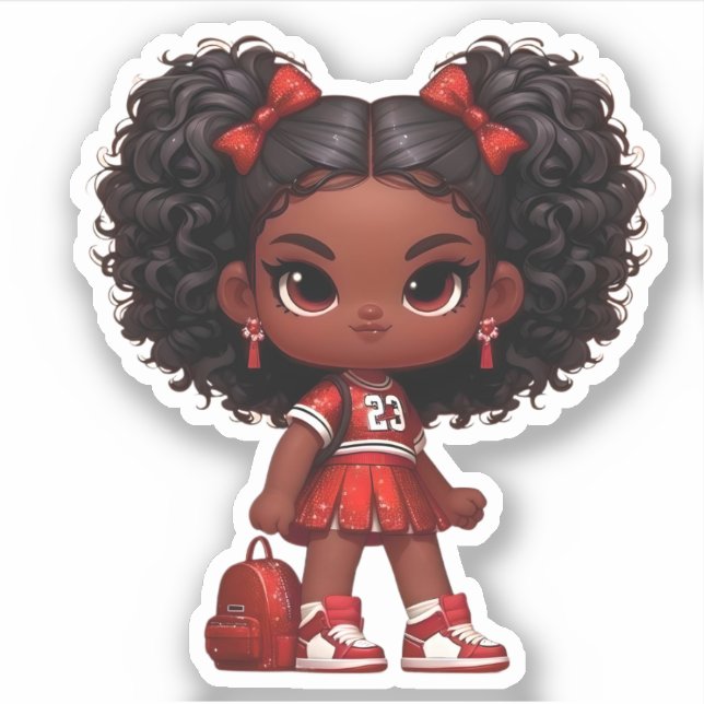 Pegatina Un miembro del equipo animador - Rojo (Anverso)