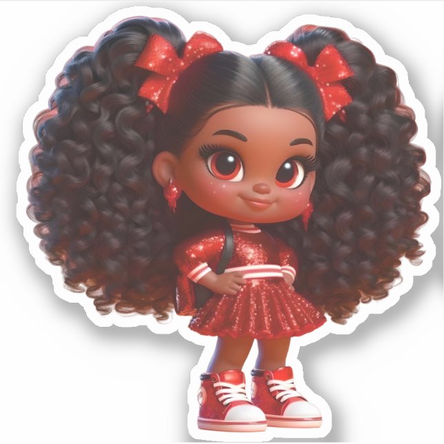 Pegatina Un miembro del equipo animador - Rojo (Anverso)