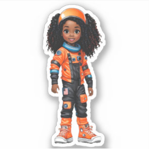 Pegatina Un miembro del equipo de astronautas - naranja