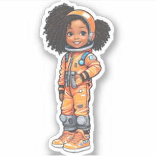 Pegatina Un miembro del equipo de astronautas - Naranja