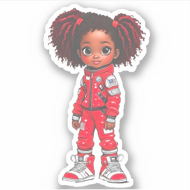 Pegatina Un miembro del equipo de astronautas - Rojo (Anverso)