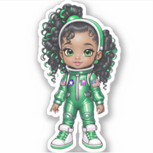 Pegatina Un miembro del equipo de astronautas - Verde
