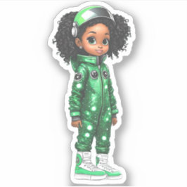 Pegatina Un miembro del equipo de astronautas - Verde