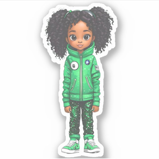 Pegatina Un miembro del equipo de astronautas - Verde (Anverso)