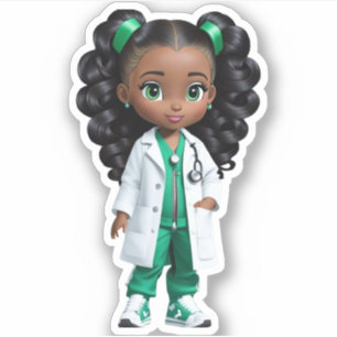 Pegatina Un miembro del equipo de médicos - verde