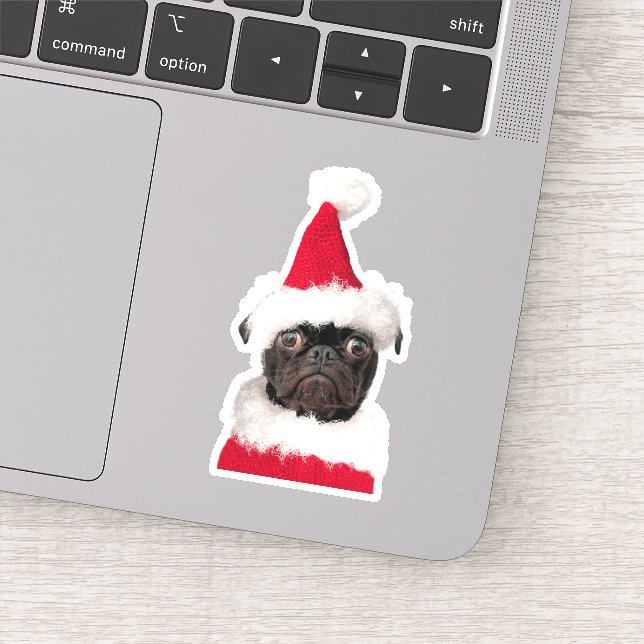 Pegatina Un moreno negro en Santa Hat (Detalle)