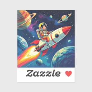 Pegatina Un niño al estilo de un libro de historietas en un