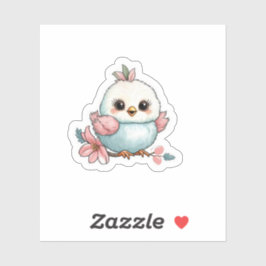 Pegatina Un pájaro pequeño en una rama