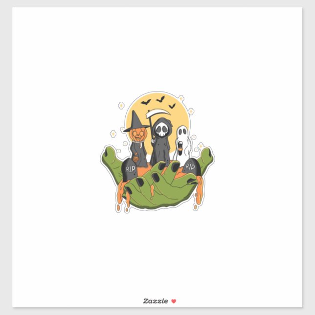 Pegatina Un pedazo de Halloween (Hoja)