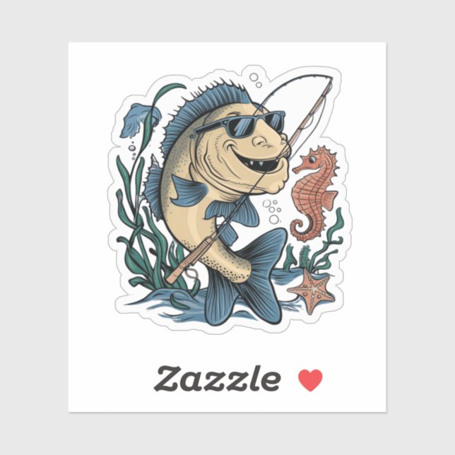 Pegatina un pez sonriente (Hoja)