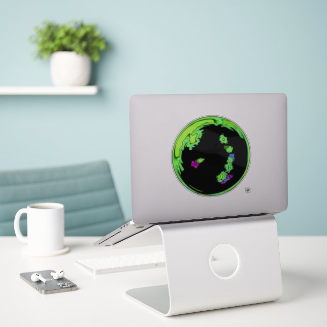 Pegatina Un planeta - exoplanetas v2 (Ordenado portátil  en el escritorio)