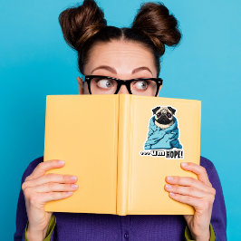 Pegatina Un Pug perezoso cubierto de una manta