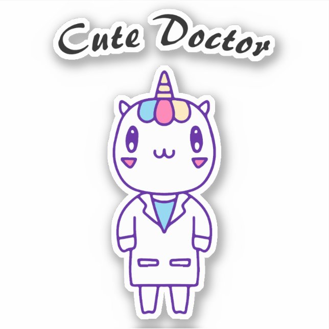 Pegatina Un regalo de Médico de unicornio - Un diseño médic (Anverso)