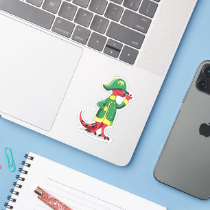 Pegatina Un Rex De Tyrannosaur Personalizado Vestido Como N