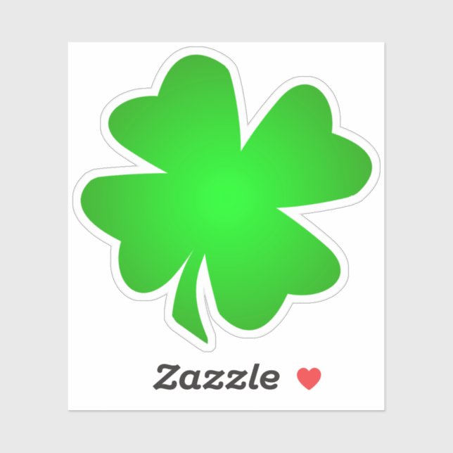 Pegatina Un Shamrock irlandés verde afortunado, cuatro tréb (Hoja)