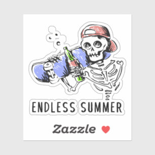 Pegatina Un sinfín de humor sobre el verano infinito