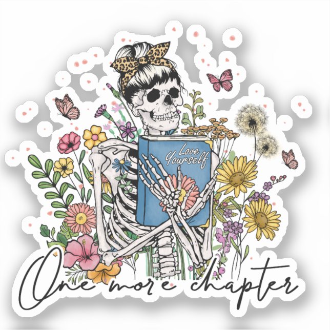Pegatina Un Skeleton floral más de capítulo (Anverso)